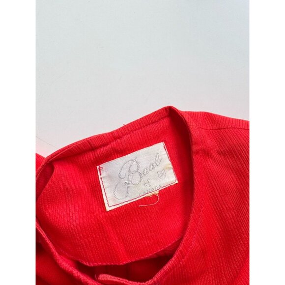 Vintage Girl's BAAL OF CANADA Red Puff Sleeve A-Line Nautical Dress, Size 9-10 - Picture 10 of 11